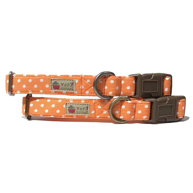 Very Vintage Organic Cotton Collar Peach Polka Dots