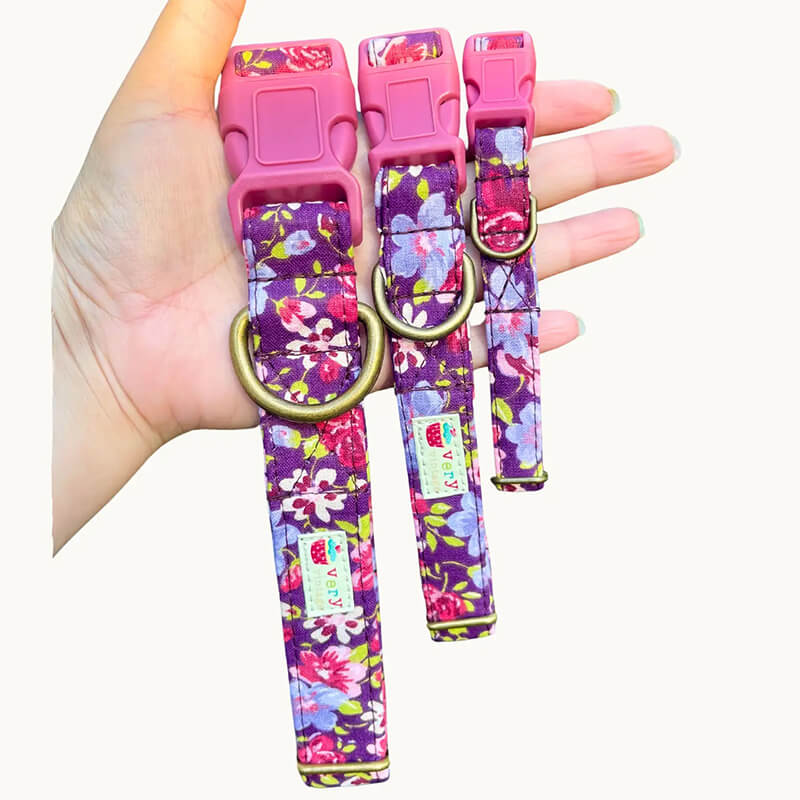 Very Vintage Organic Cotton Collar Purple Girl Floral