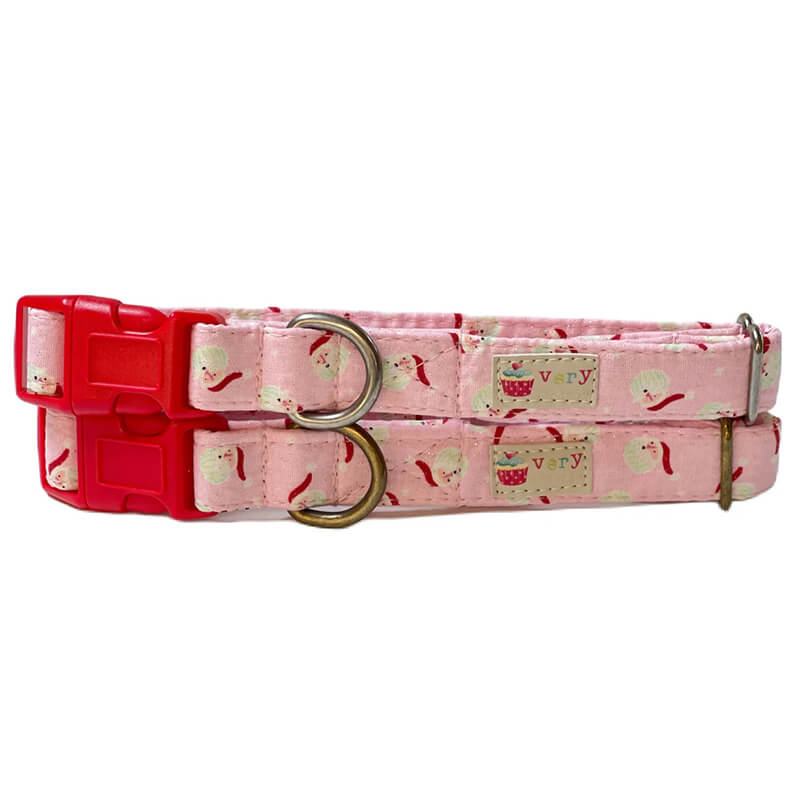 Very Vintage Organic Cotton Collar Pink Santa