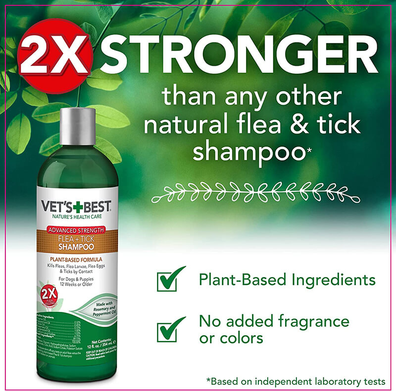 Vet's Best Advanced Strength Flea + Tick Shampoo for Dogs