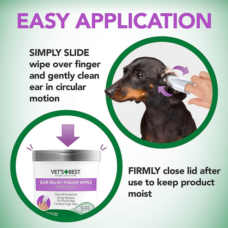 Vet's Best Ear Relief Finger Wipes