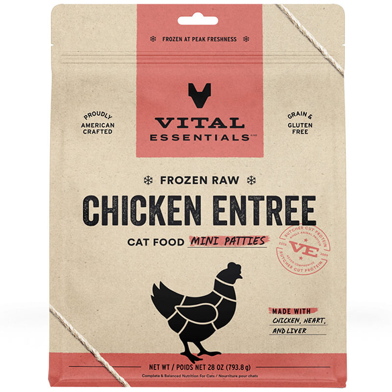 Vital Essentials Cat Frozen Raw Mini Patties Chicken