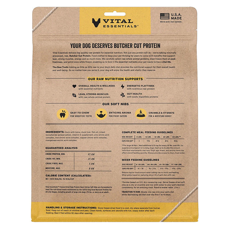 Vital Essentials Freeze-Dried Soft Nibs Duck