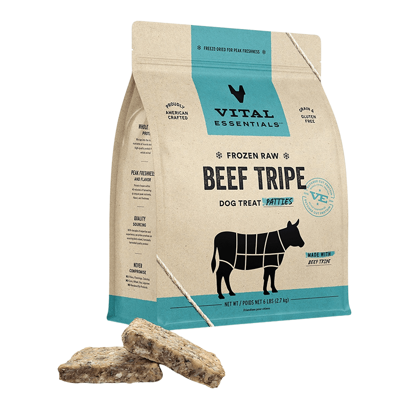 Vital Essentials Frozen Raw Beef Tripe Patties