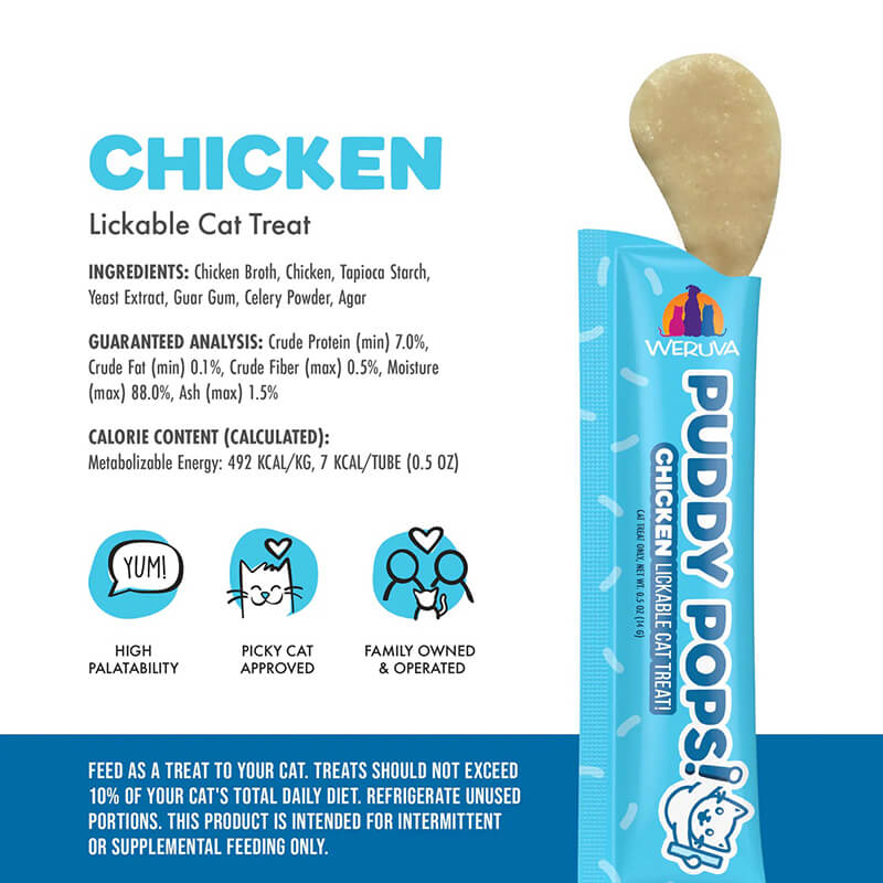 Weruva Puddy Pops Lickable Treat Chicken 5-Pack