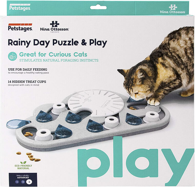 Petstages Rainy Day Puzzle & Play Cat Treat Puzzle