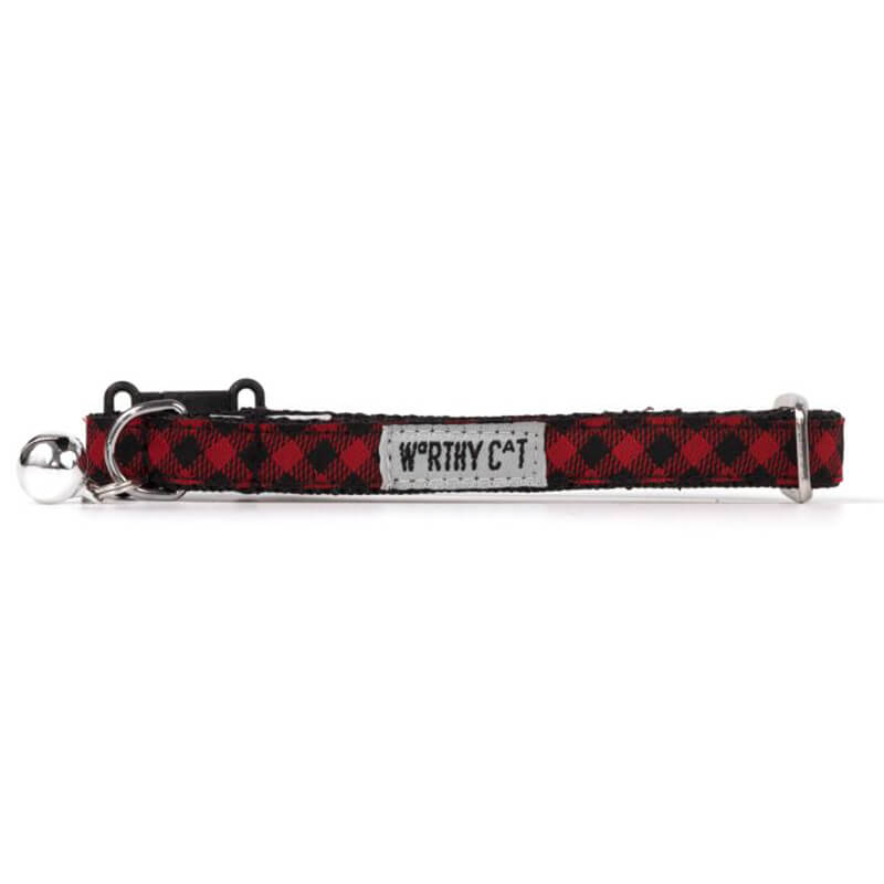 The Worthy Dog Cat Collar Bias Buffalo Red