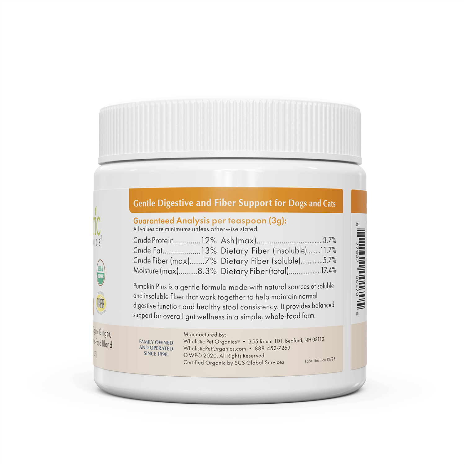 Wholistic Pet Organics Pumpkin Plus
