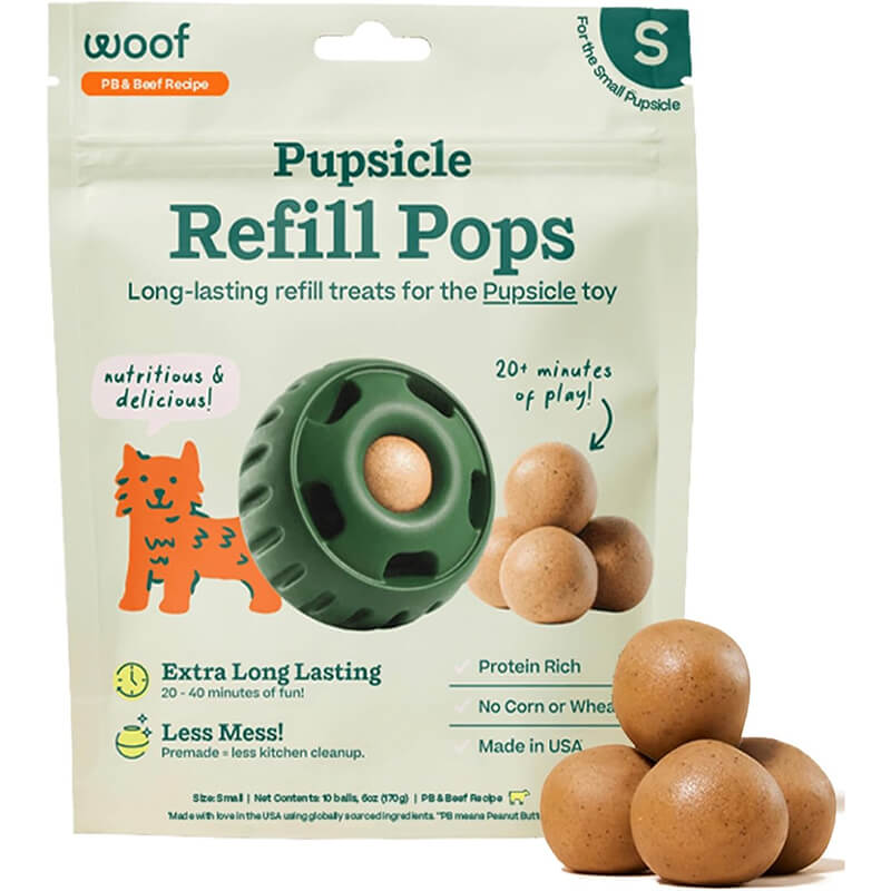 Woof Pupsicle Refill Pops Peanut Butter Beef