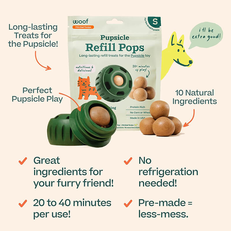 Woof Pupsicle Refill Pops Peanut Butter Beef