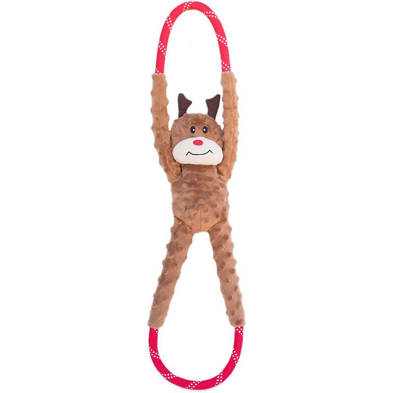Zippy Paws Holiday Ropetugz Reindeer