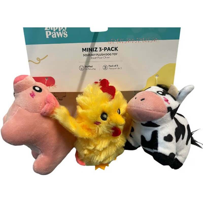 Zippy Paws Miniz Barnyard Friends 3-pack
