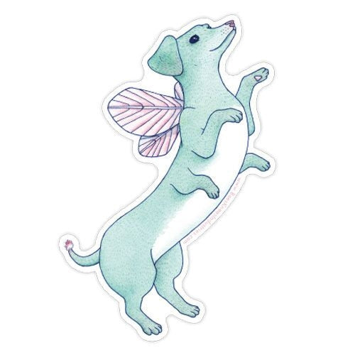 Bee's Knees Industries Dachshund Faerie Vinyl Sticker