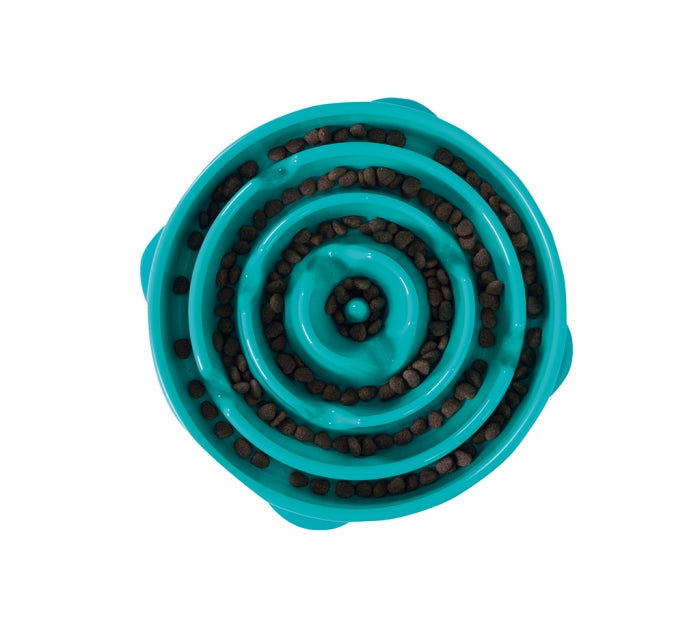 Outward Hound Fun Feeder Slo Bowl Drop Turquoise