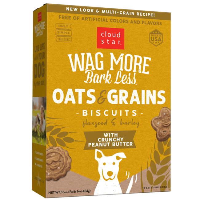 Wag More Oats & Grains Biscuits Crunchy Peanut Butter 16 oz