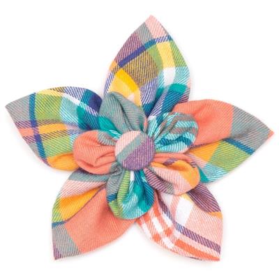 The Worthy Dog Flower Peach Multi Plaid
