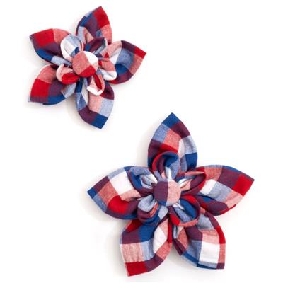 The Worthy Dog Flower Red/White/Blue Check