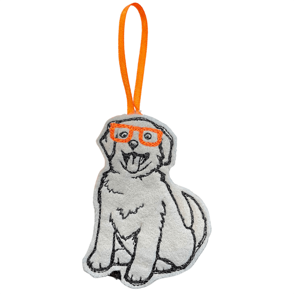 Sew Much Nerdy Puppy Felt Ornament