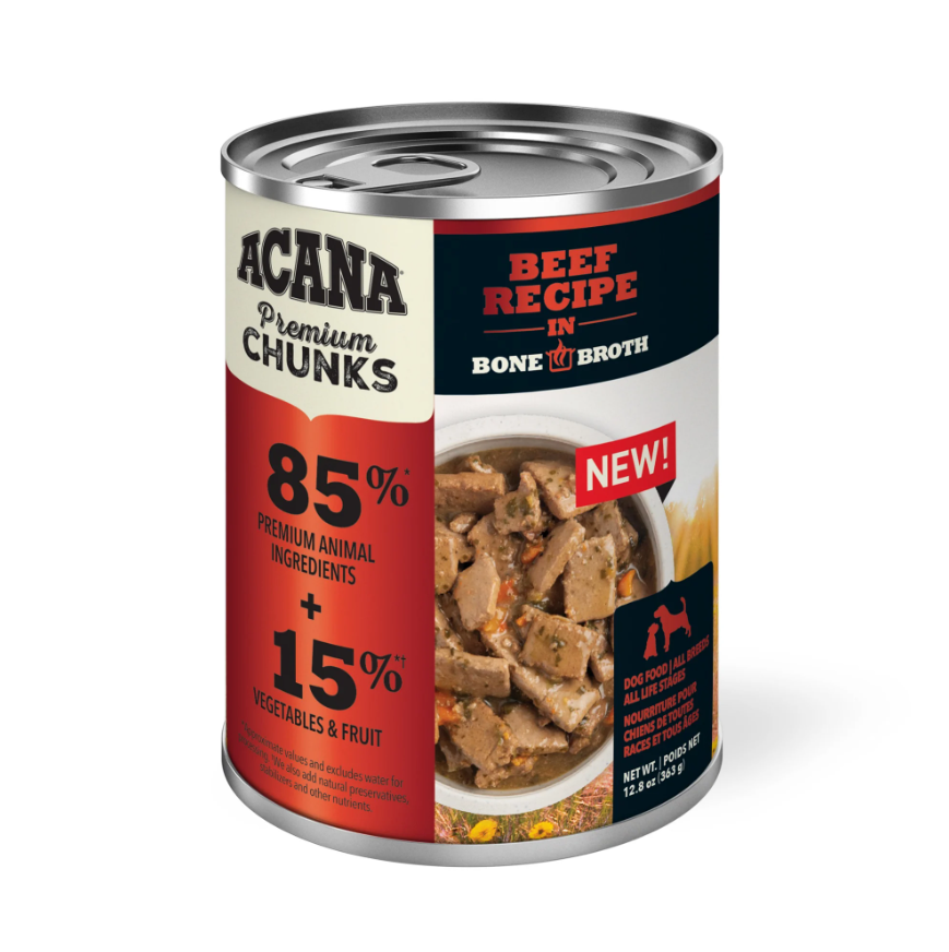 Acana Premium Chunks Beef Recipe in Bone Broth