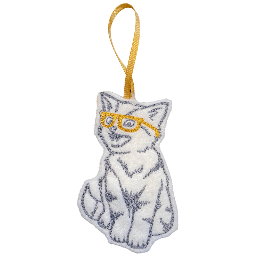 Sew Much Nerdy Kitty Felt Ornament