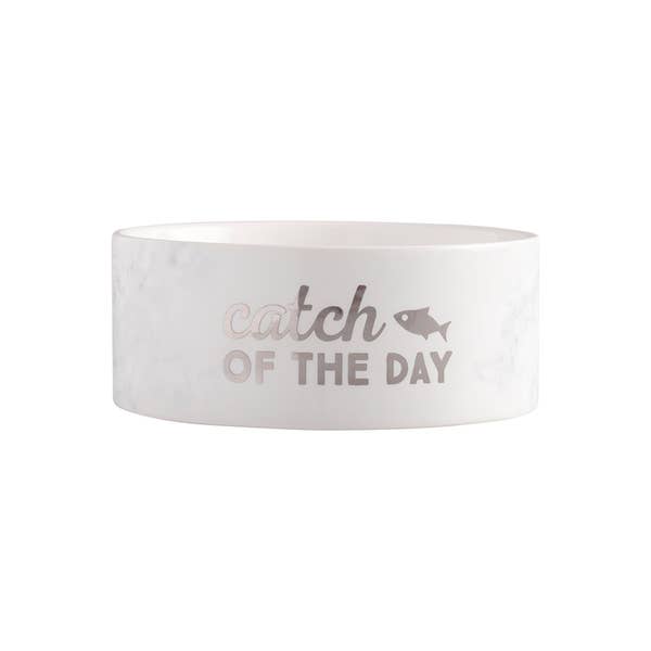 Pearhead Marble Pet Food Bowl, Catch of the Day