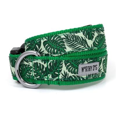 The Worthy Dog Collar Tropical Leaves