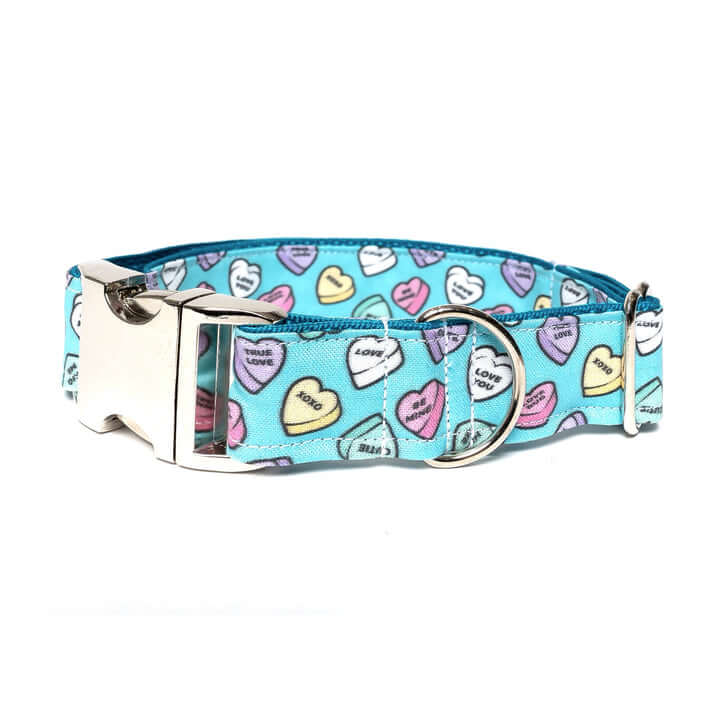 Dapper Dexter Blue Conversation Hearts Collar