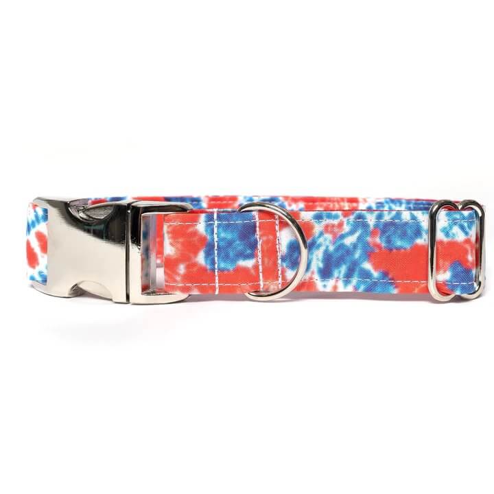 Dapper Dexter Red, White & Blue Tie Dye Collar