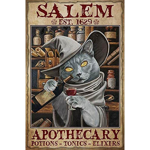 Halloween Tin Cat Signs Salem Apothecary