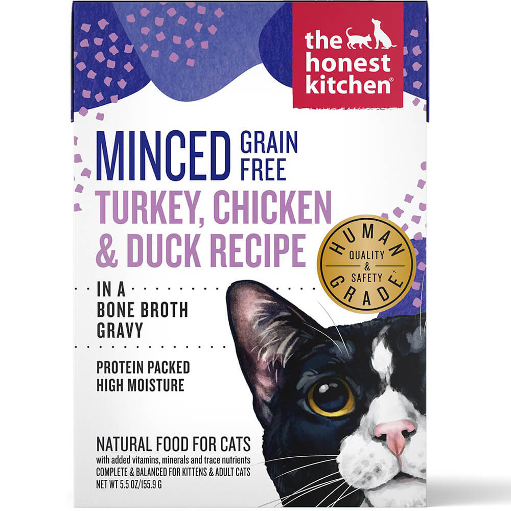 Honest Kitchen Minced Turkey, Chicken & Duck in Bone Broth Gravy