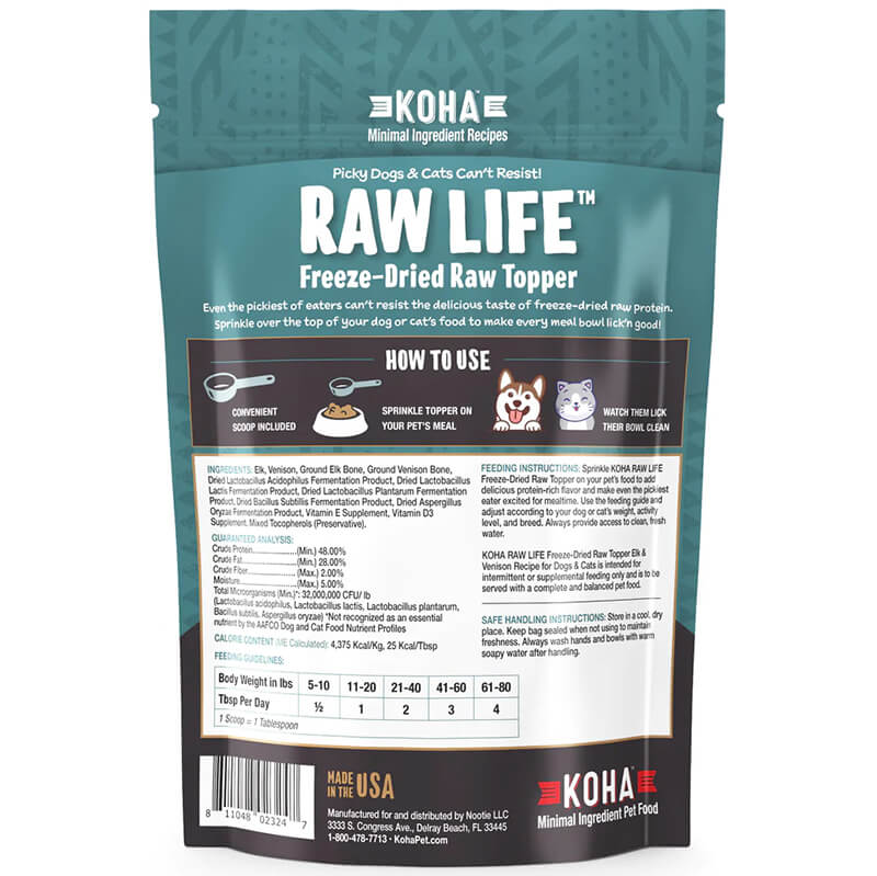 Koha Freeze-Dried Raw Elk and Venison Topper