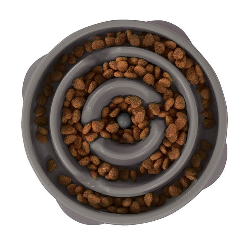 Outward Hound Fun Feeder Slo Bowl Drop Grey