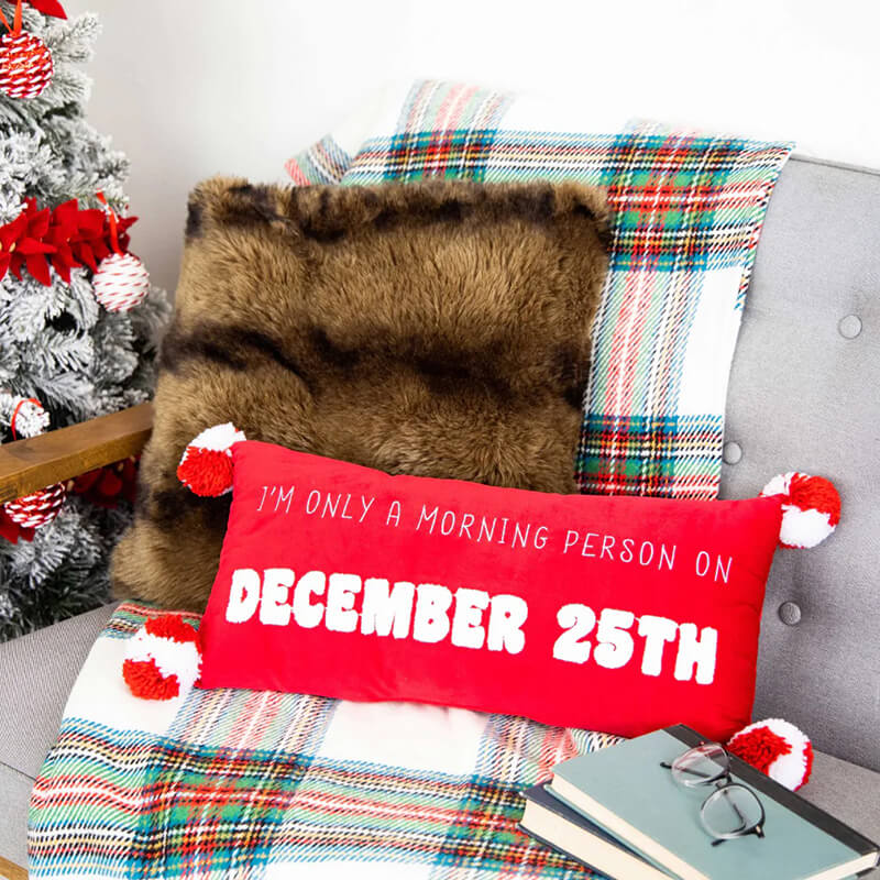 Pearhead "I'm Only a Morning Person on December 25th" Throw Pillow