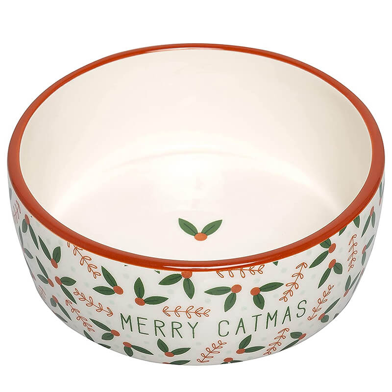 Pearhead "Merry Catmas" Cat Holiday Bowl