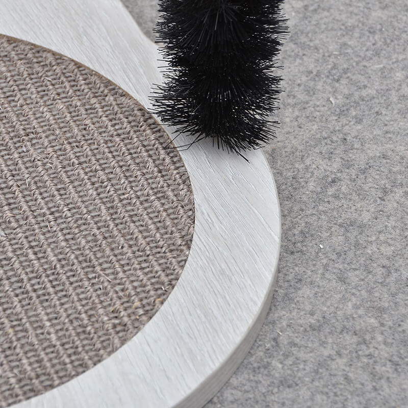 Petpals Wooden Cat Brush Scratching Pad with Arch Cat Groomer