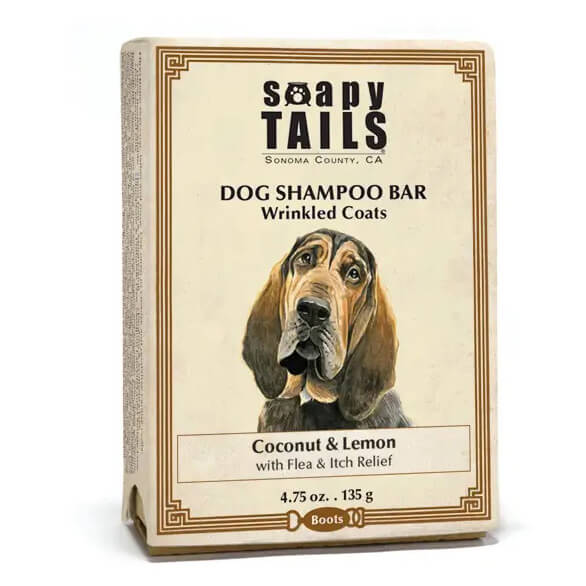 Soapy Tails Dog Shampoo Bar for Wrinkled Coats - Coconut & Lemon