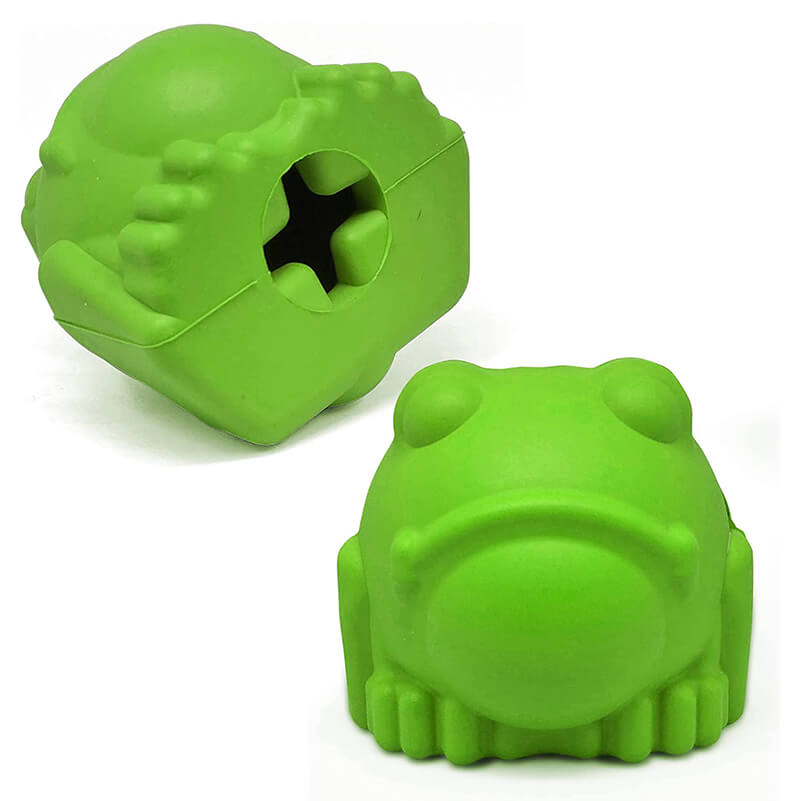 Soda Pup Rubber Bull Frog Treat Dispensing Toy