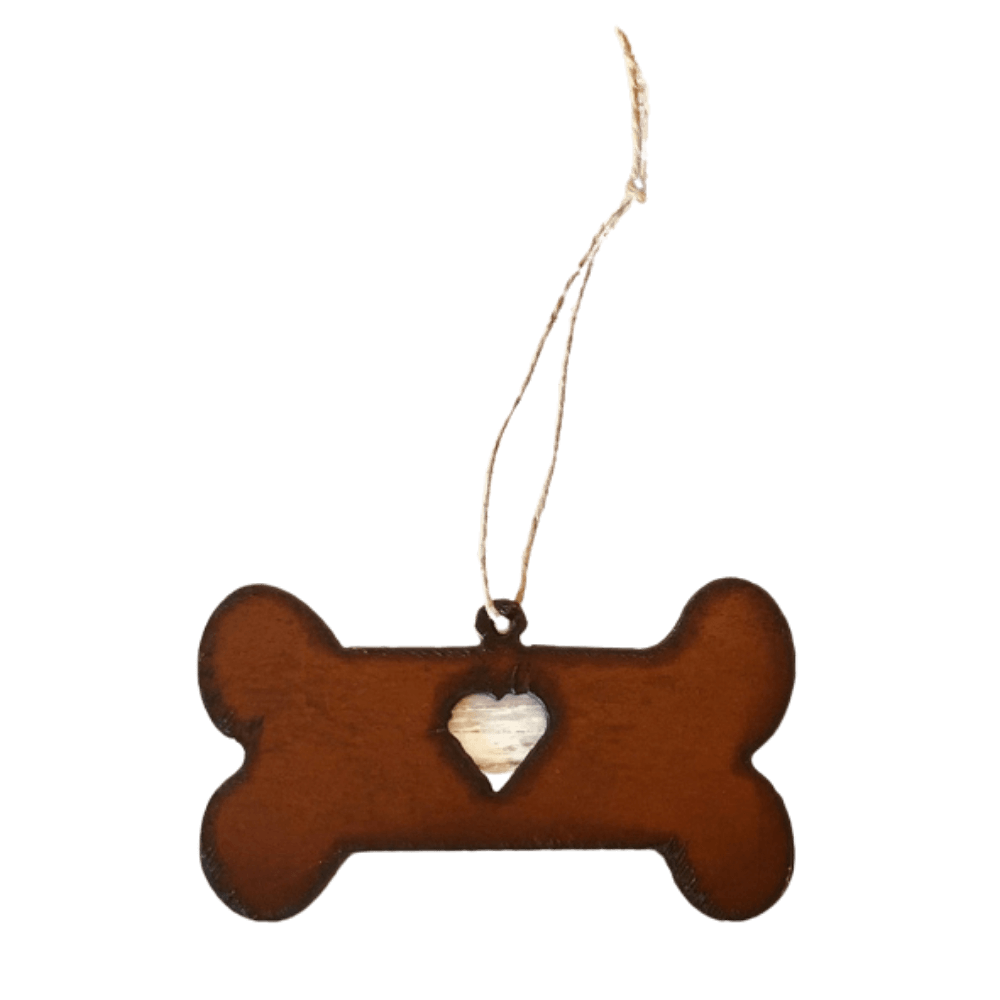 Universal Ironworks Dog Bone With Heart Ornament