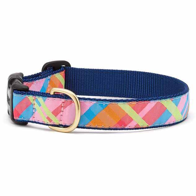 Up Country Pink Madras Dog Collar