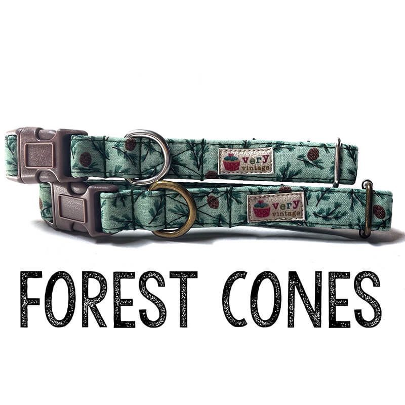 Very Vintage Organic Cotton Collar Forest Cones