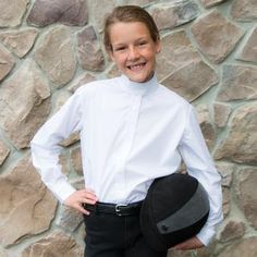 EquiStar EZE Care Child Long Sleeve Cotton Show Shirt