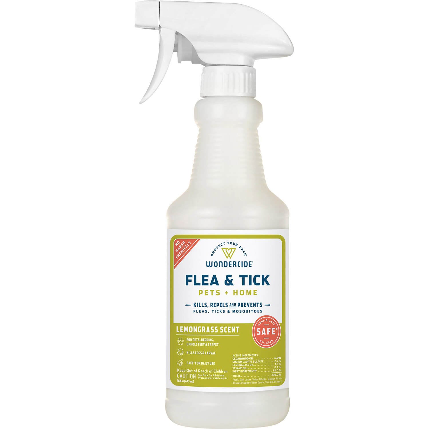 Wondercide Flea, Tick & Mosquito Spray for Pets + Home, Lemongrass