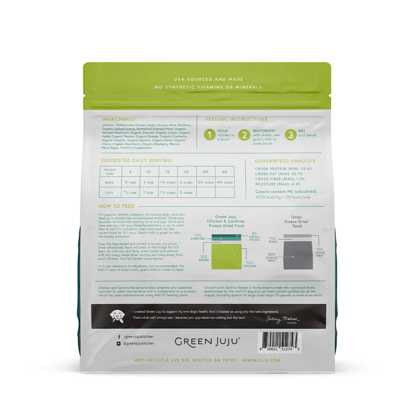 Green Juju Freeze-Dried Raw Chicken & Sardine