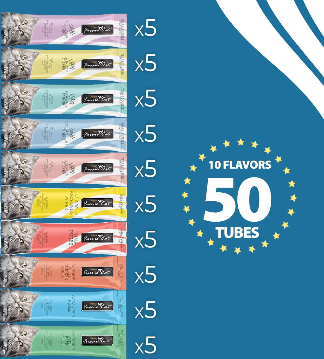 Fussie Cat Puree 50-Count Variety Pack - Ocean Fish
