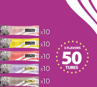 Fussie Cat Puree 50-Count Variety Pack - Tuna & Chicken 5 Flavors