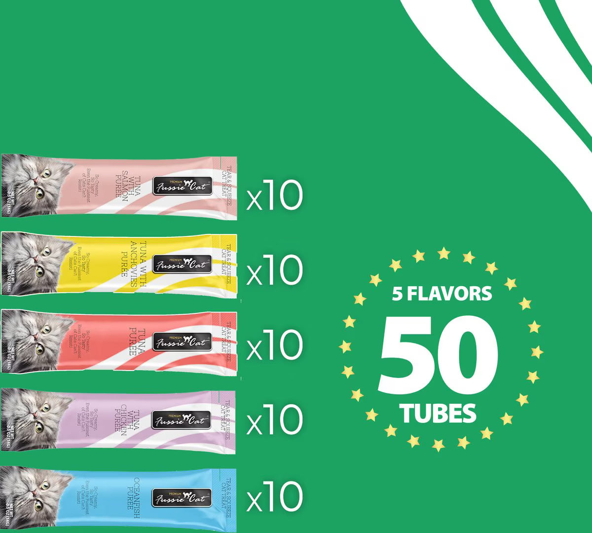 Fussie Cat Puree 50-Count Variety Pack - Tuna