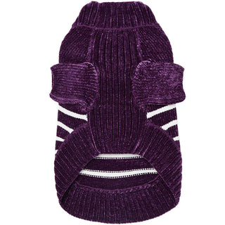 Blueberry Pet Ultra Soft Chenille Sweater Dark Plum