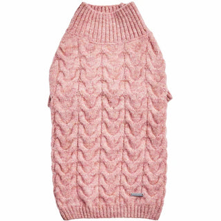 Blueberry Pet Fuzzy Knit Turtle-Neck Sweater Pink