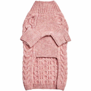Blueberry Pet Fuzzy Knit Turtle-Neck Sweater Pink
