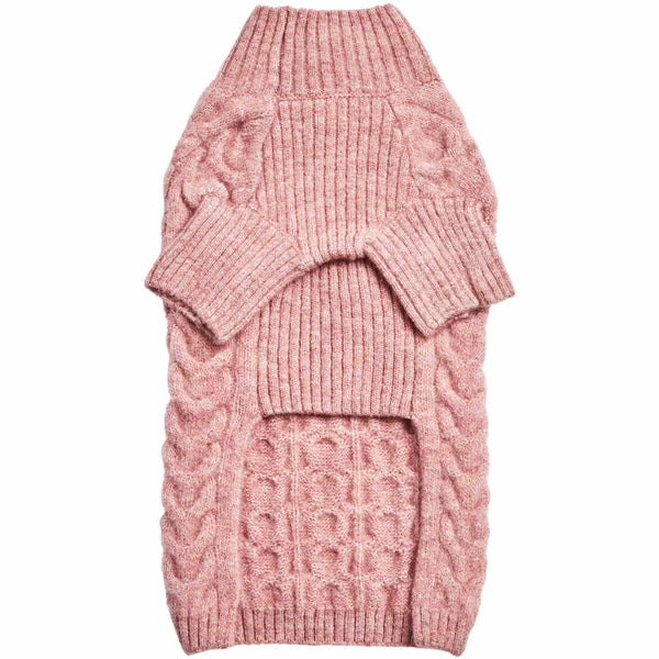 Blueberry Pet Fuzzy Knit Turtle-Neck Sweater Pink